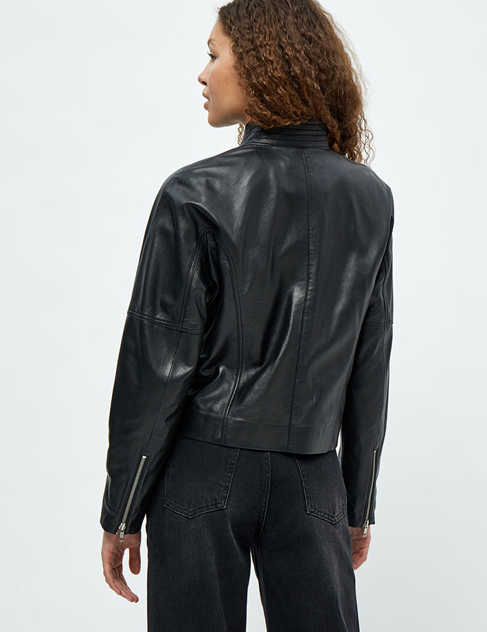 Minus Miria Leather Jacket Jacket 100 Black