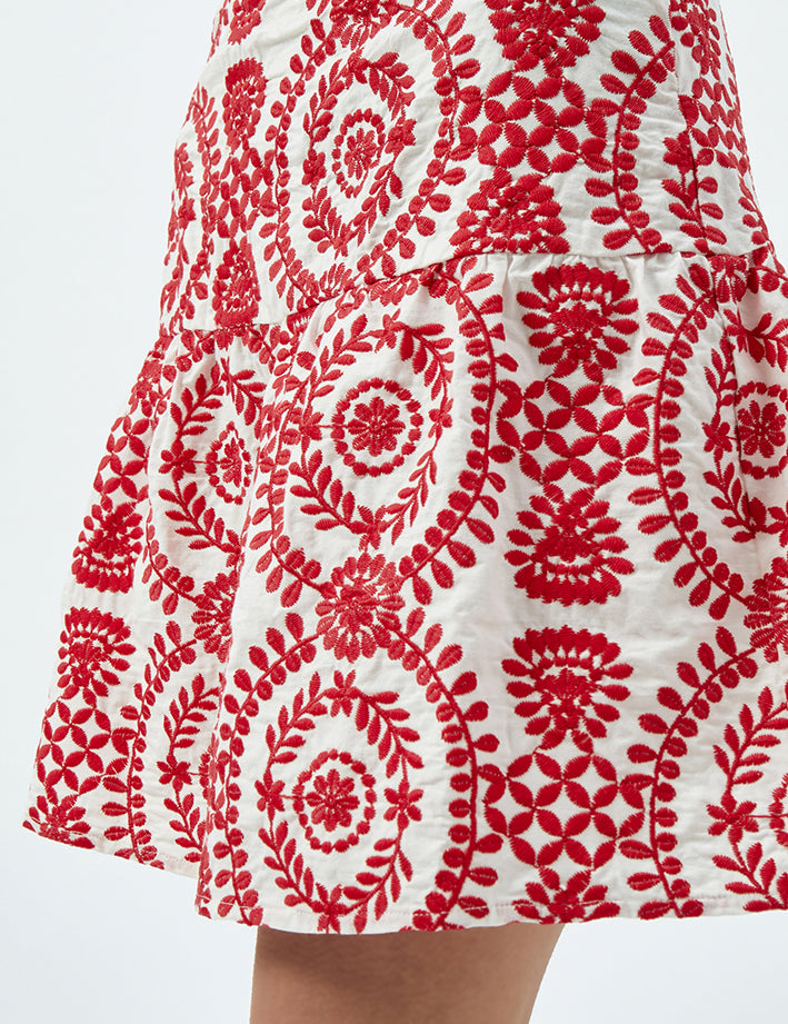 Minus MSMusia Skirt Skirt 4084E Lollipop Red Embroidery
