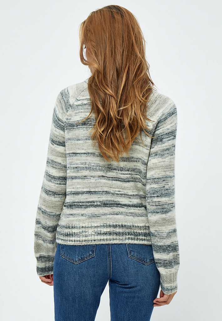 Minus Nikoline knit pullover 1, Moderno Mujer, Gris (Sand Gray Striped),  XS: : Moda