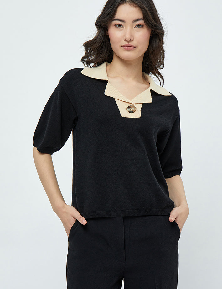 Minus MSPamia Knit Polo T-Shirt T-Shirt 100 Black