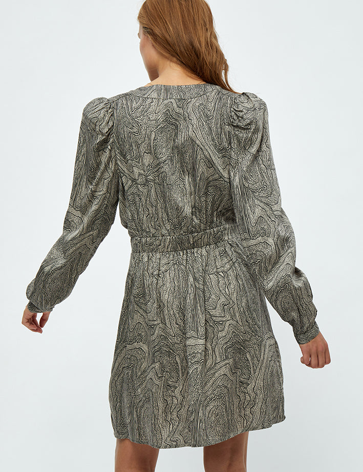 Minus MSPolly Short Dress Dress 397P Wood Smoke Swirl Print