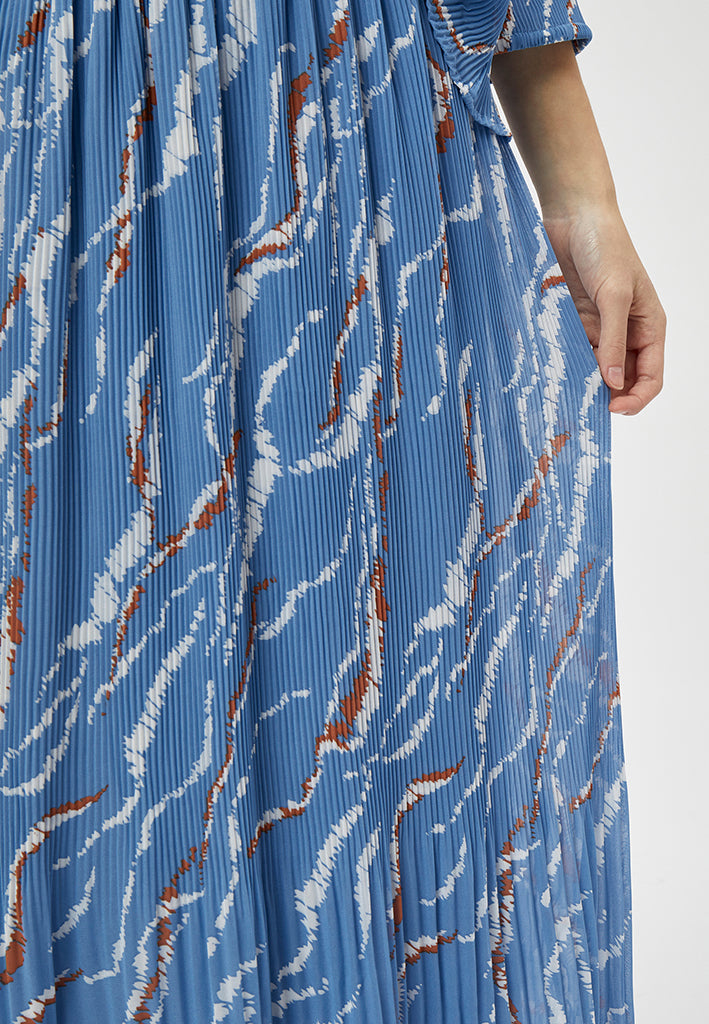 Minus MSRikka Mia Long Skirt Skirt 9428P Denim Blue Graphic Print