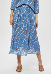 Minus MSRikka Mia Long Skirt Skirt 9428P Denim Blue Graphic Print