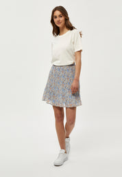 Minus MSRikka Short Skirt Skirt 9379P Dusty Blue Flower Print