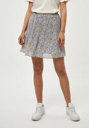 Minus MSRikka Short Skirt Skirt 9379P Dusty Blue Flower Print