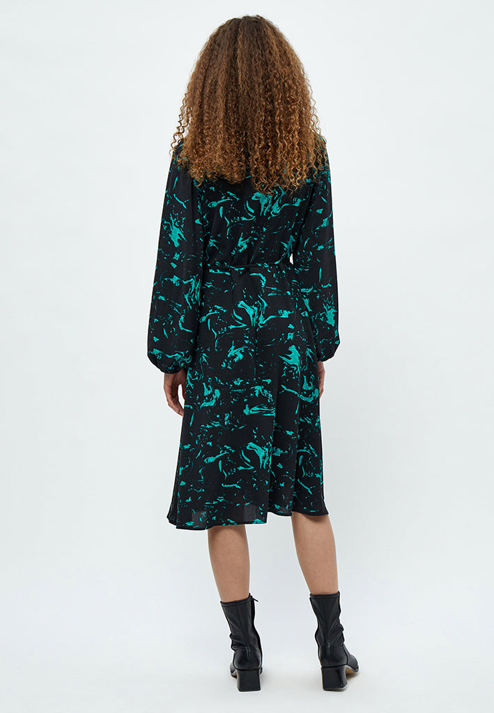 Minus MSSelena Wrap Dress Dress 9474P Ocean Green Swirl Print