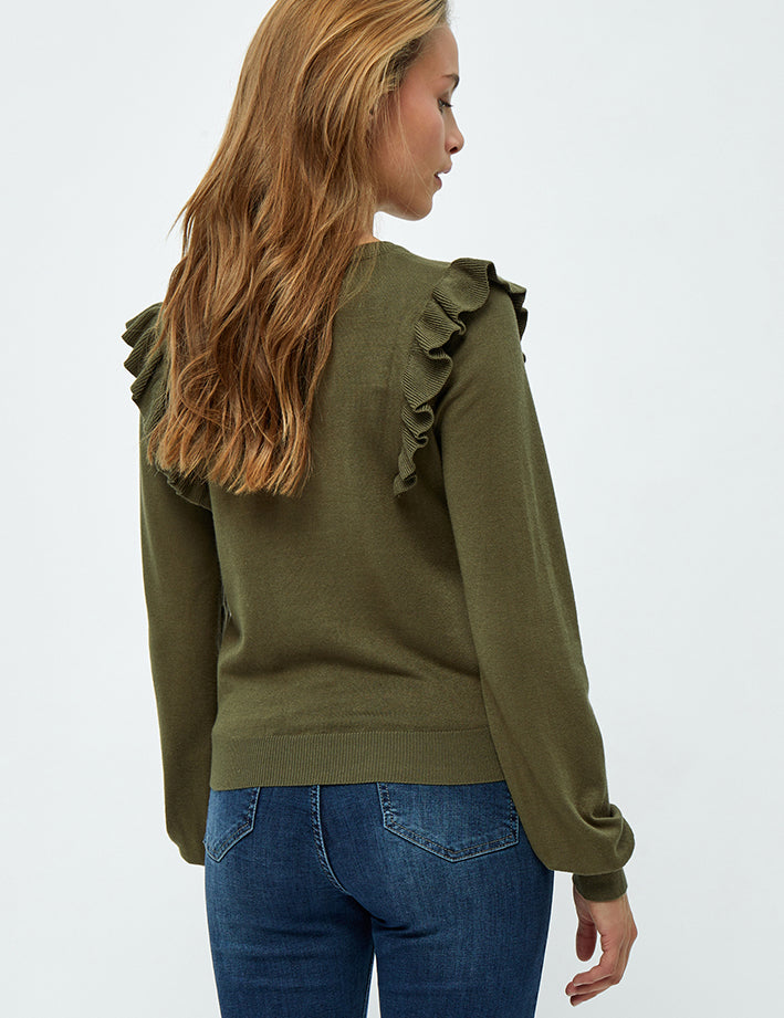 Minus MSVesia Knit Frill Pullover Pullover 3797 Ivy green