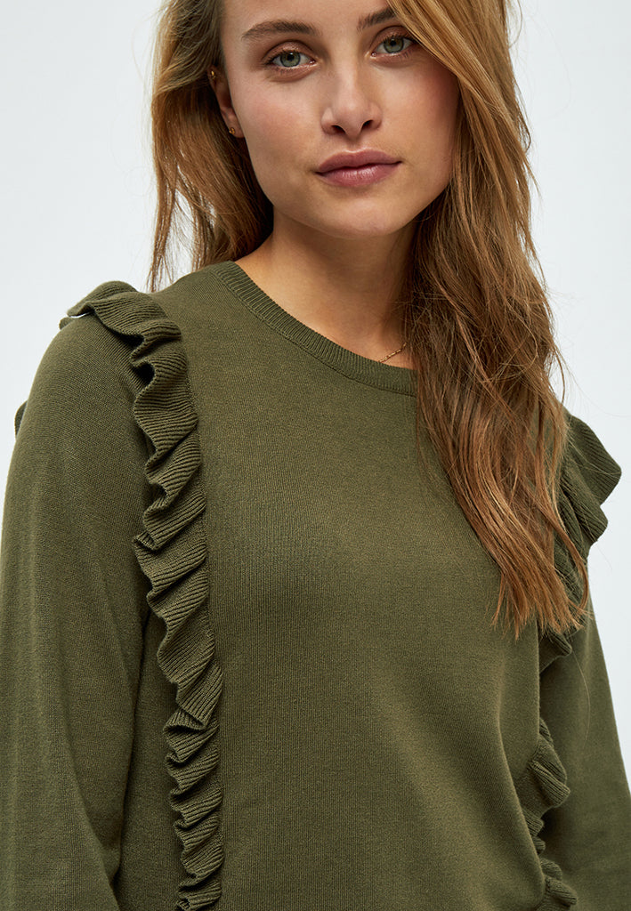 Minus MSVesia Knit Frill Pullover Pullover 3797 Ivy green